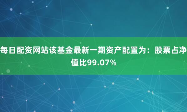 每日配资网站该基金最新一期资产配置为：股票占净值比99.07%
